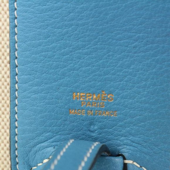 Hermès Blue Jean Leather x Toile Intercity Vanity - Picture 9 of 13